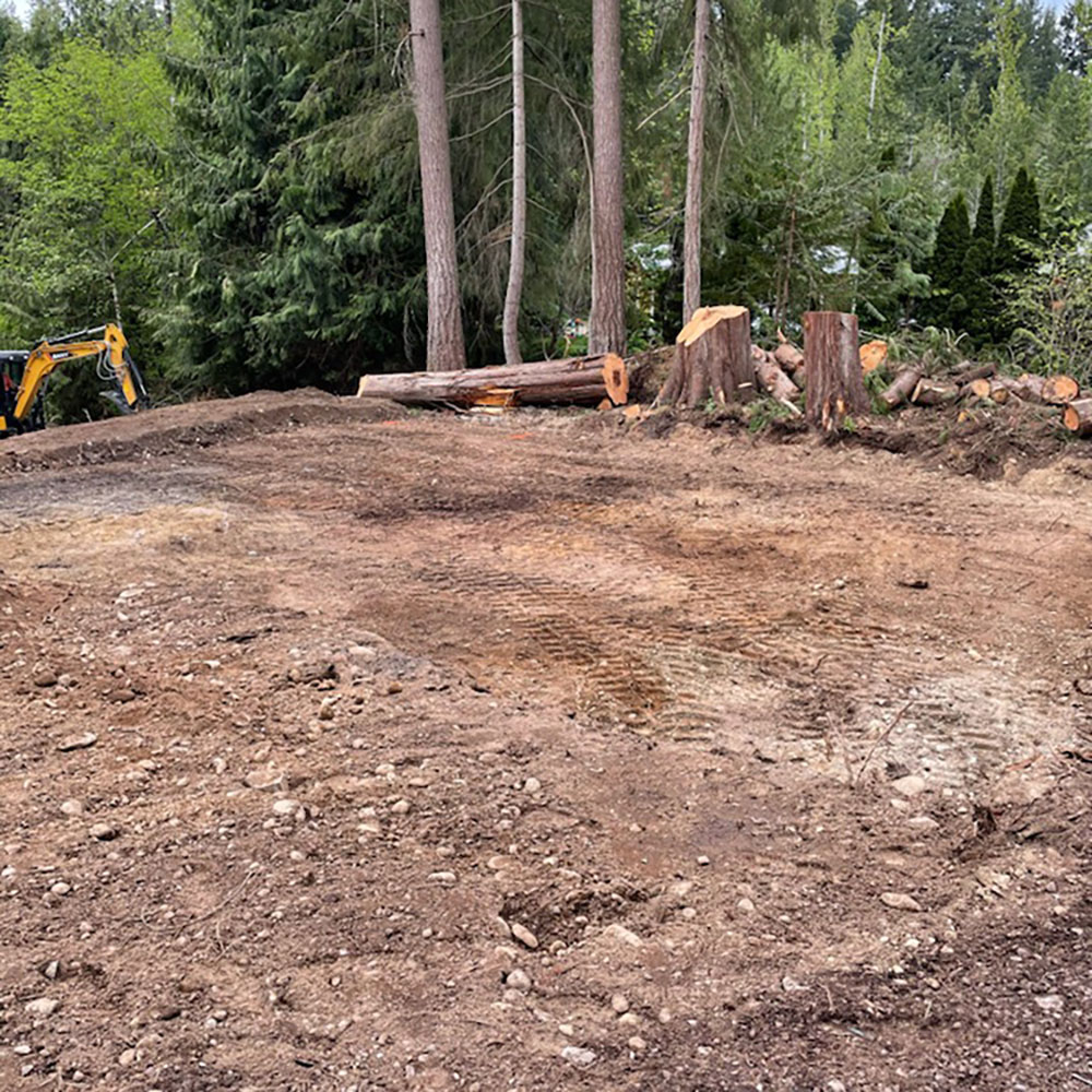 Clearing and Grading for a Garage Pad at Lake Tapps